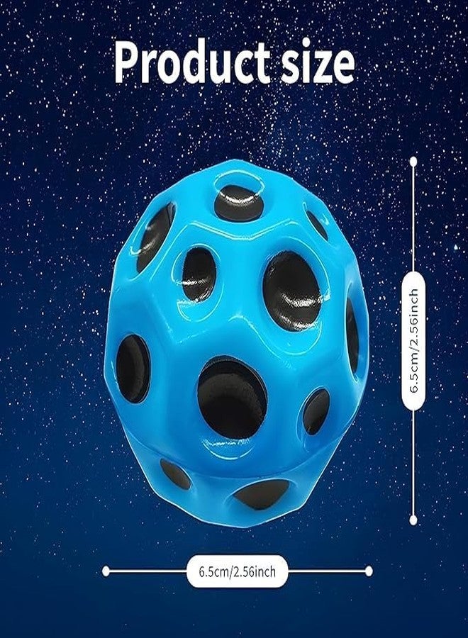 TARTAMYA Moon Space Bouncy Ball, High-Bounce Bubble Design, Easy-Grip Galaxy Ball for Kids and Adults, Blue - Image 2
